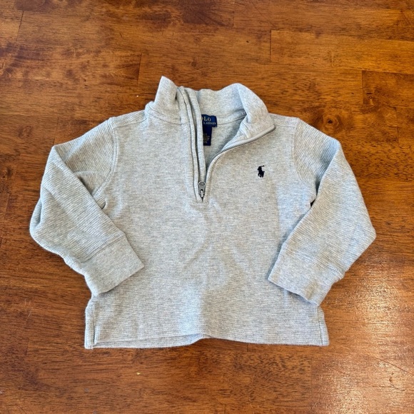 Polo Ralph Lauren Other - Polo Ralph Lauren Light Gray Kids' Half-Zip thermal pullover Sweater size 2/2T